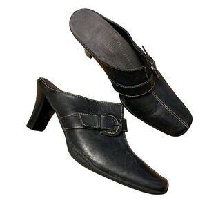 Aerosoles‎ Pointed Toe Womens Shoes Heels Mules Y2K Slip-Ons 8M Leather Buckle
